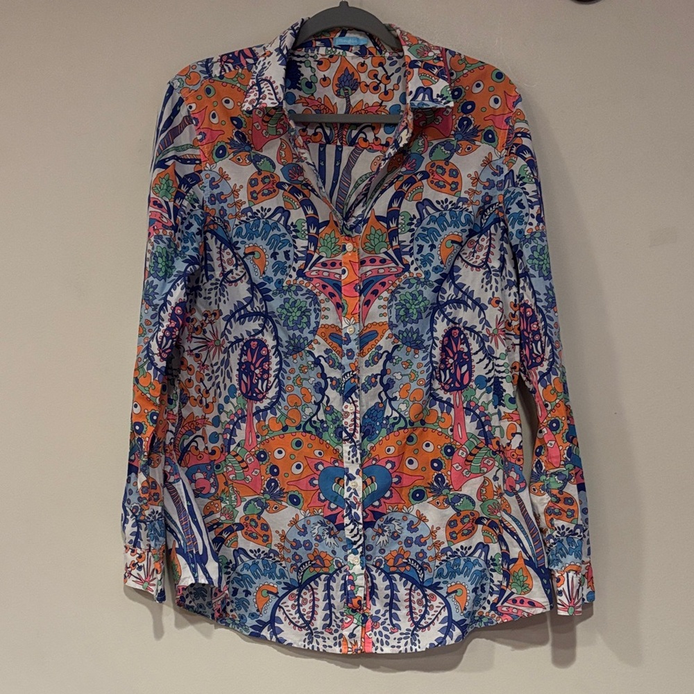 J. Mclaughlin Multicolor Printed Button Down Shirt - image 1